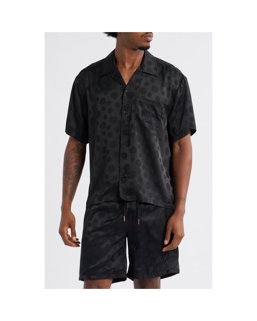 Honor The Gift Black Tonal Dot Camp Shirt for men