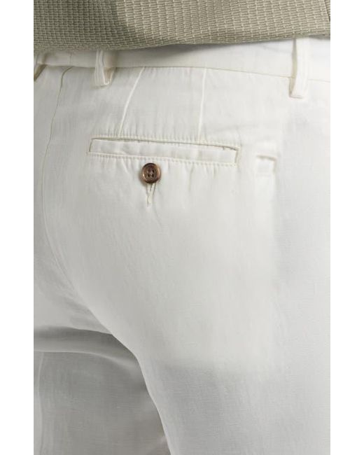 Scott Barber White Flat Front Shorts for men
