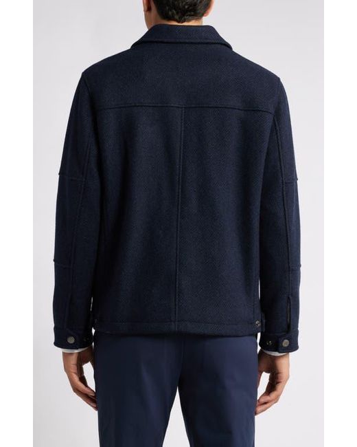 Hart Schaffner Marx Blue Paloma Wool Blend Twill Jacket for men