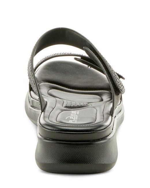 Flexus by Spring Step Black Bling Slide Sandal