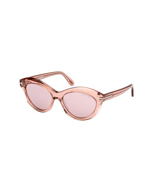 Tom Ford Pink Toni 55mm Oval Sunglasses