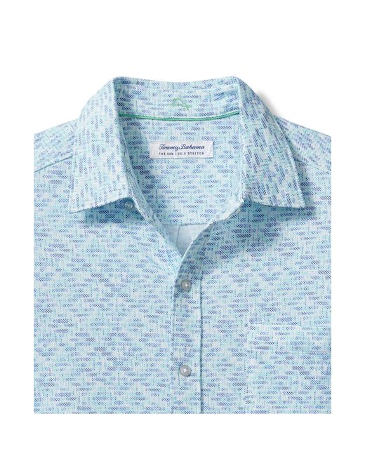 Tommy Bahama Blue San Lucio Islandzone Short Sleeve Knit Button-up Shirt for men