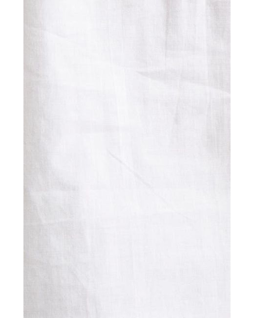KÚR White Lyra Lace Inset & Pintuck Cotton Crop Top