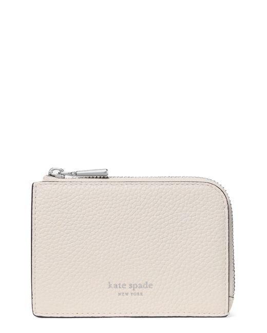 Kate Spade Natural Mini Zip Card Case
