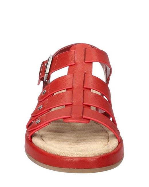 Easy Street Red Chirp Quarter Strap Gladiator Sandal