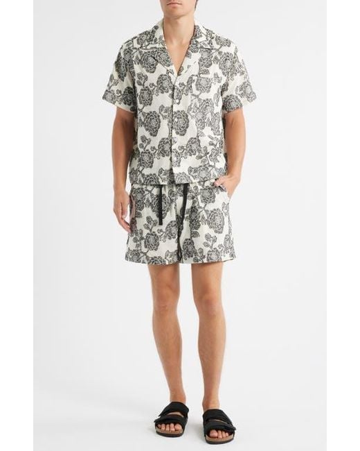 RIZORT White Nathan Floral Drawstring Shorts for men