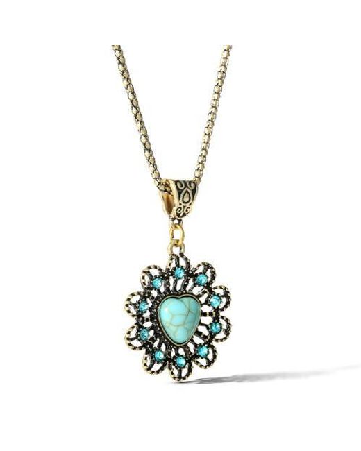 Jessica Simpson Metallic Stone Ornate Necklace