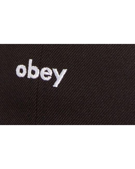 Obey Black Colorblock Logo Twill Baseball Cap for men