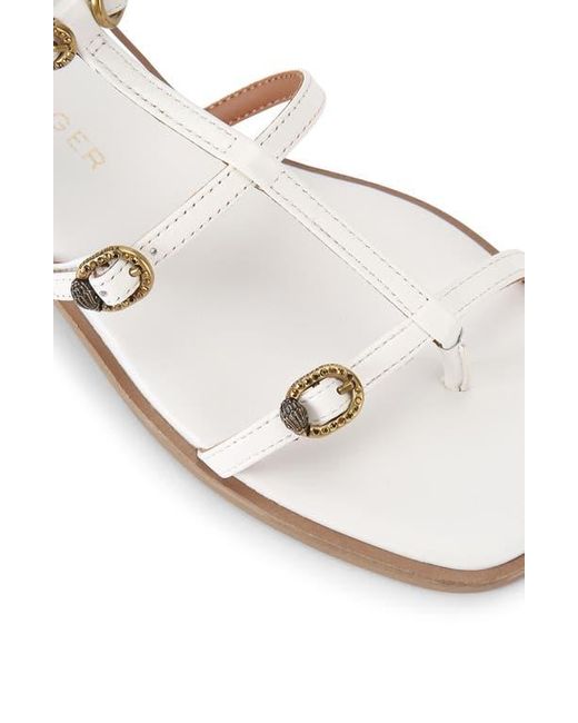 Kurt Geiger White Regent Buckle Embellished Gladiator Sandal