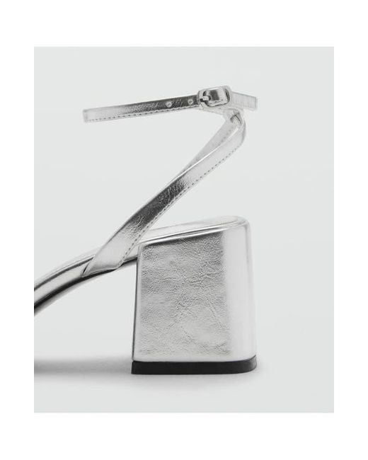 Mango White Ankle Strap Sandal