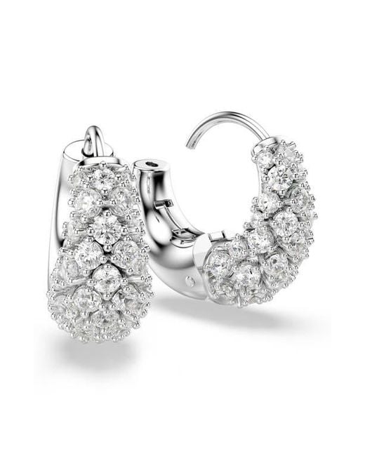 Swarovski Metallic Sublima Crystal Huggie Hoop Earrings