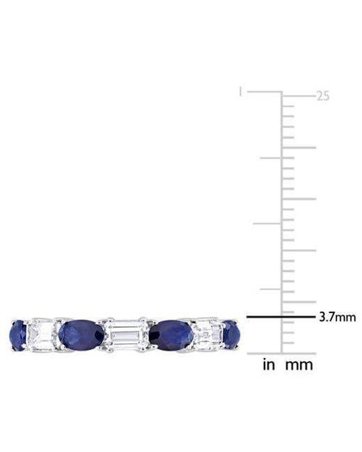 Julianna B Blue Sapphire & Sapphire Semi-Eternity Ring 14K