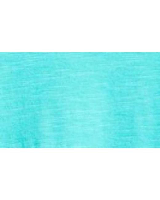 Apny Green Layered Hem Cotton Slub Top