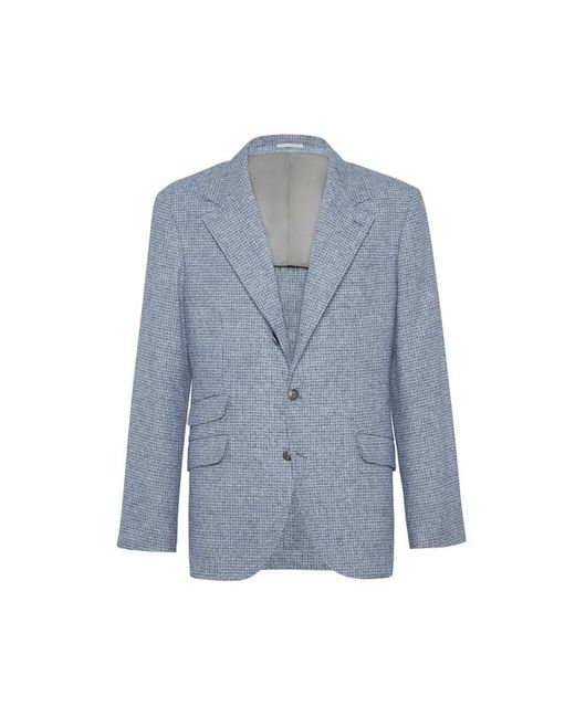 Brunello Cucinelli Blue Check Deconstructed Blazer for men
