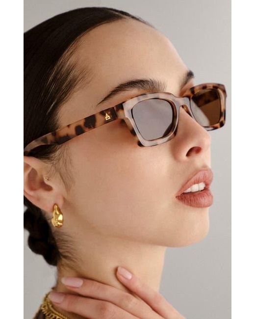 Aire Brown Sculptor 50Mm Rectangular Sunglasses