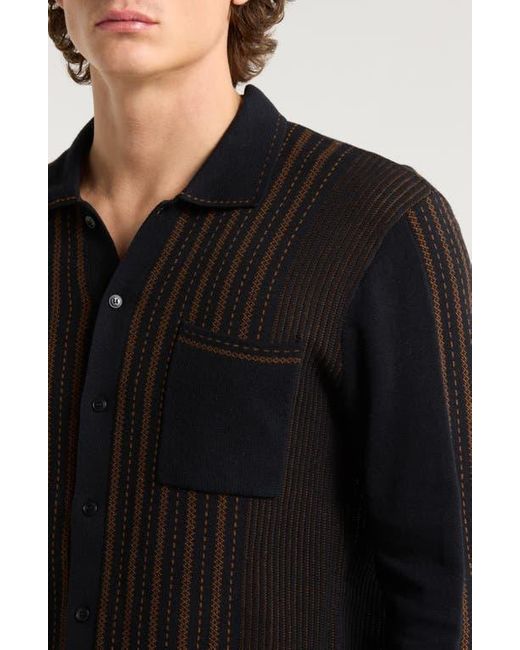 Percival Black Appendix Knit Button-Up Shirt for men