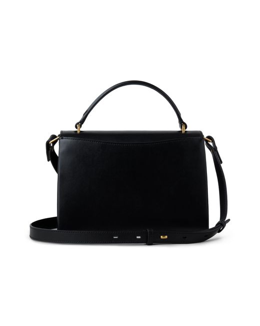 Mulberry Lana High Gloss Leather Top Handle Bag in Black | Lyst