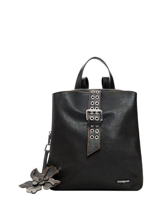 Desigual Black Mini Grommet Strap Backpack