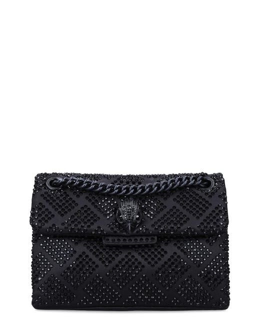 Kurt Geiger Black Mini Kensington Embellished Fabric Convertible Crossbody Bag