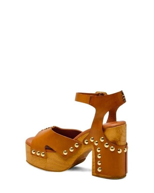Free People Brown Cecily Ankle Strap Platform Sandal