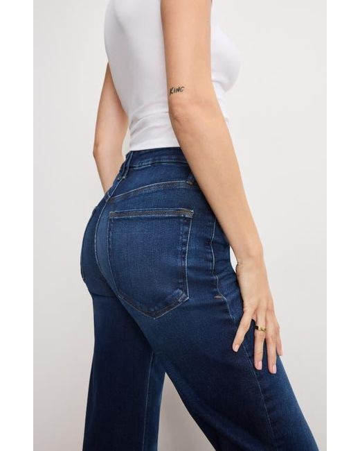 GOOD AMERICAN Blue Soft-Tech Straight Leg Jeans