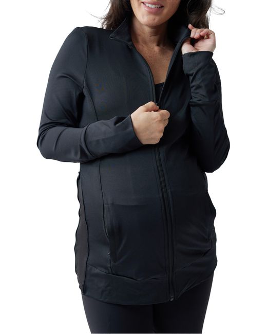 Ingrid & Isabel Black Active Side Zip Maternity Jacket