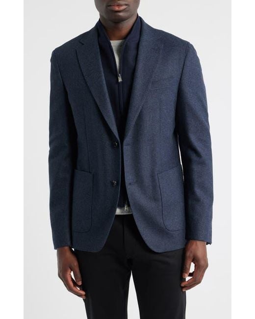 Bib Jacket BOSS Hutson Slim Fit Wool Blend Bib Jacket in Blue for Men | Lyst
