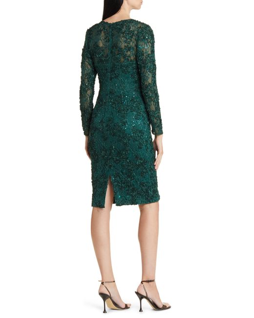 Sheer sleeve soutache sheath cheap dress