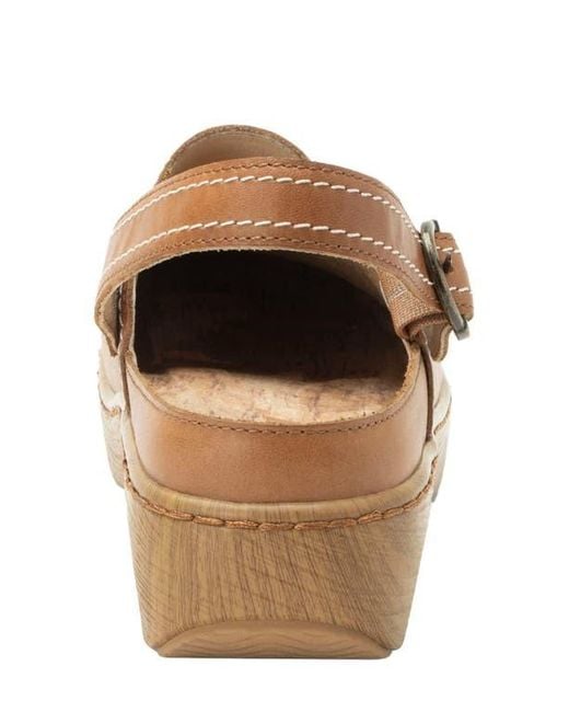 Alegria By Pg Lite Brown Olie Slingback Platform Clog