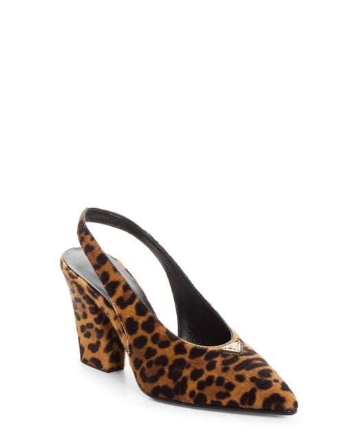 Prada Brown Leopard Print Slingback Pump