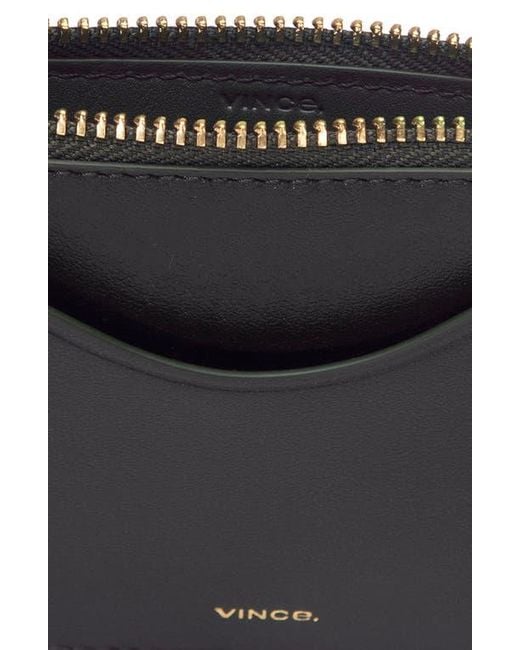 Vince Gray Leather Zip-Top Card Case