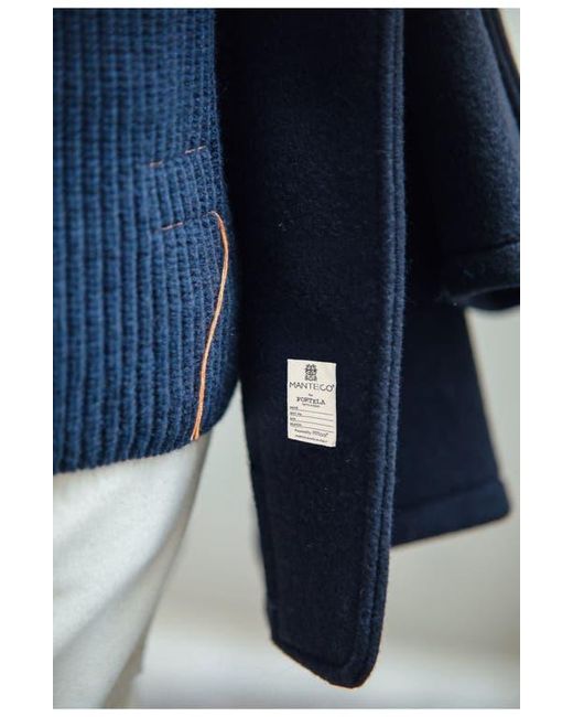 Fortela Blue Duffle Virgin Wool Jacket for men