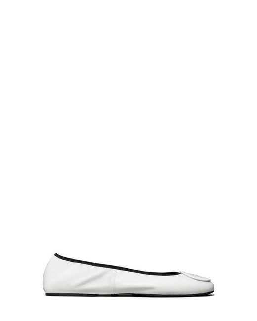 Tory Burch White Reva Ballet Flat