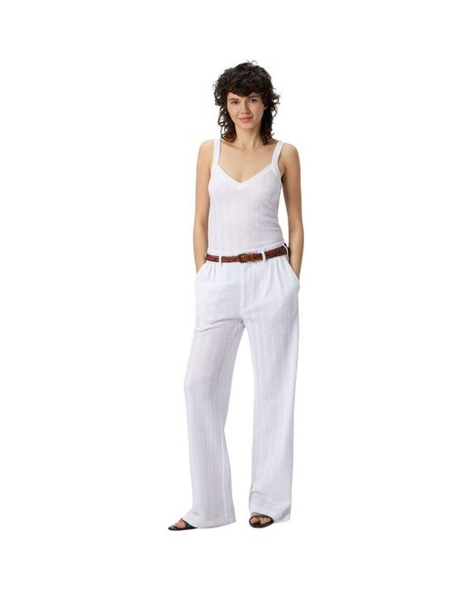 Missoni White Tailored Pants With Zigzag Pattern