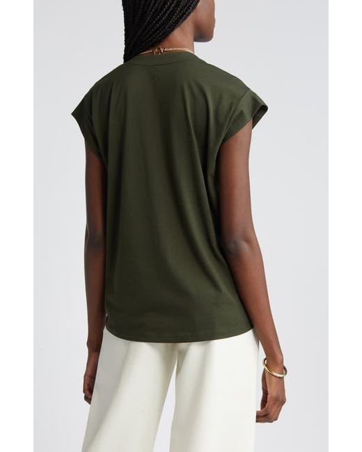 FRAME Green Le Mid Rise V-neck T-shirt