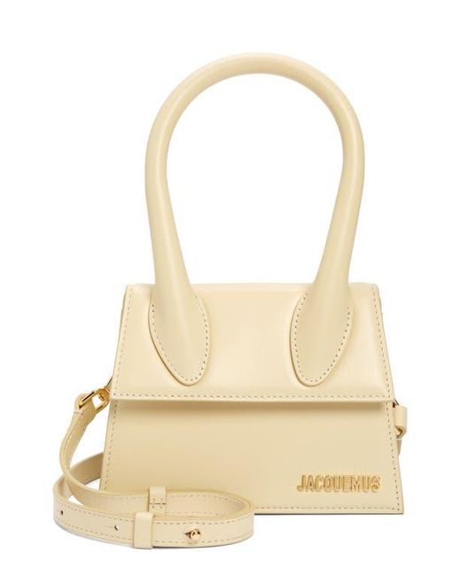 Jacquemus Natural Le Chiquito Moyen Leather Top Handle Bag