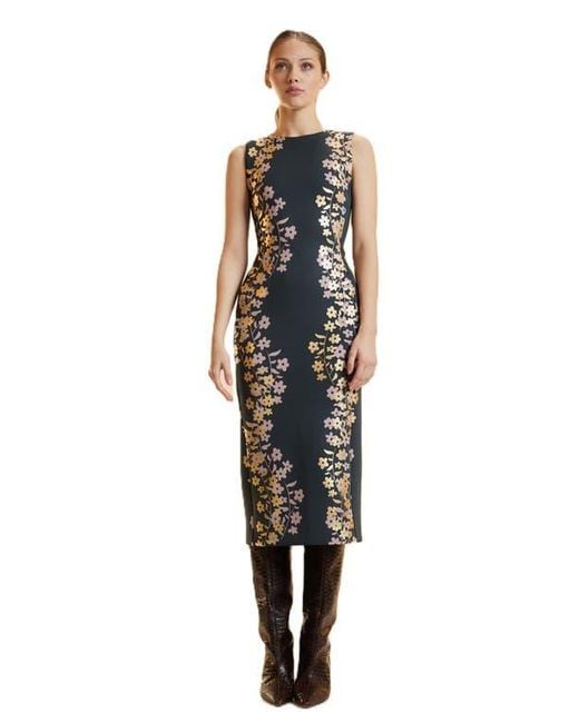 Cynthia Rowley Black Sleeveless Bonded Midi Dress