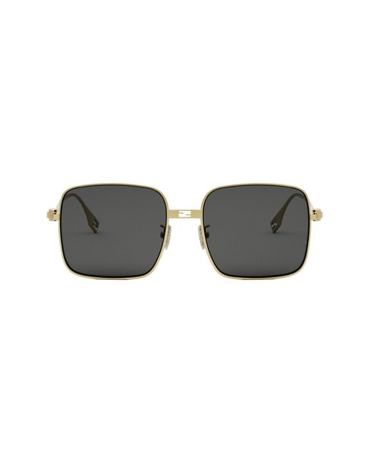 Fendi Black The Baguette 55mm Geometric Sunglasses