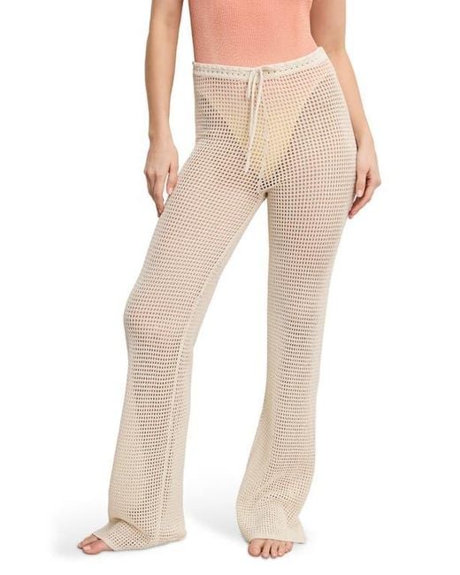 GOOD AMERICAN Natural Open Knit Cover-Up Pants
