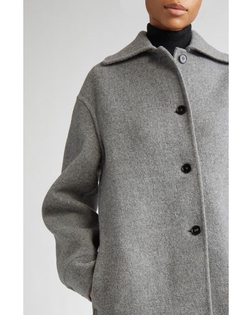 Jil Sander Gray Relaxed Virgin Wool Coat