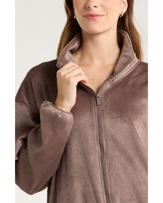 Zella Brown Plush Rib Jacket