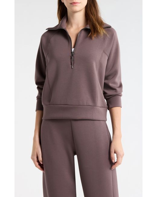 Spanx Brown Airessentials Half Zip Sweatshirt
