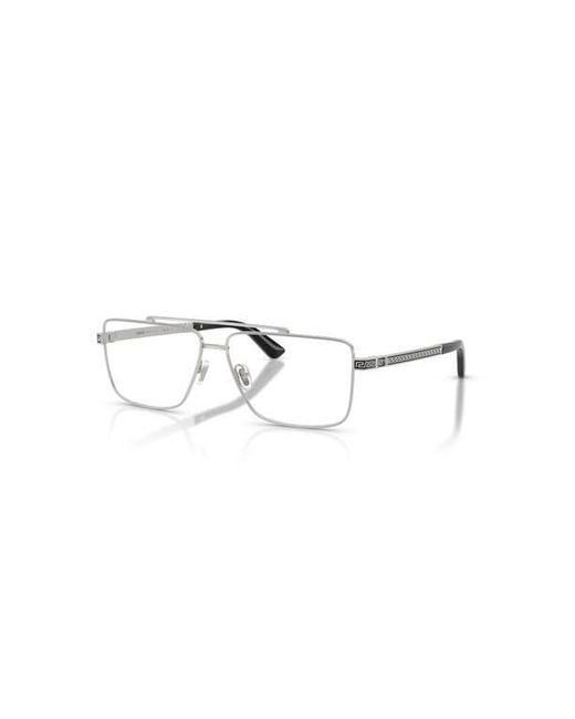 Versace Metallic 58Mm Rectangle Optical Glasses for men