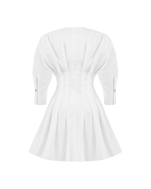Nocturne White Zippered Dress