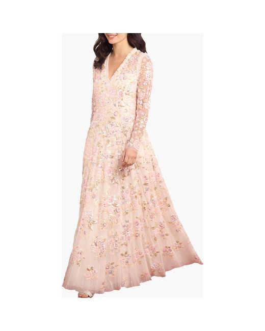 Needle & Thread Pink Sequin Paradise V-Neck Gown