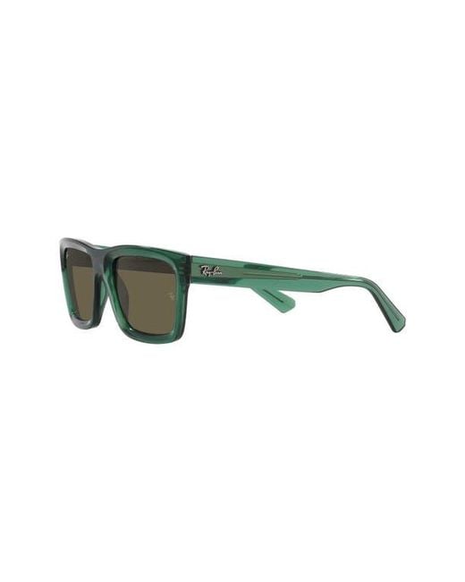 Ray-Ban Green Warren 57Mm Rectangular Sunglasses for men