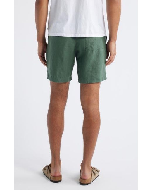 Alex Crane Green Bo Linen Drawstring Shorts for men