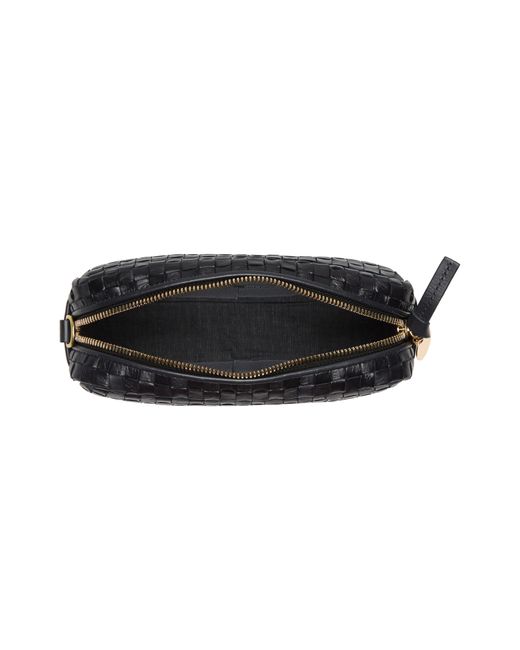 Clare V. Black Midi Sac Woven Leather Crossbody Bag