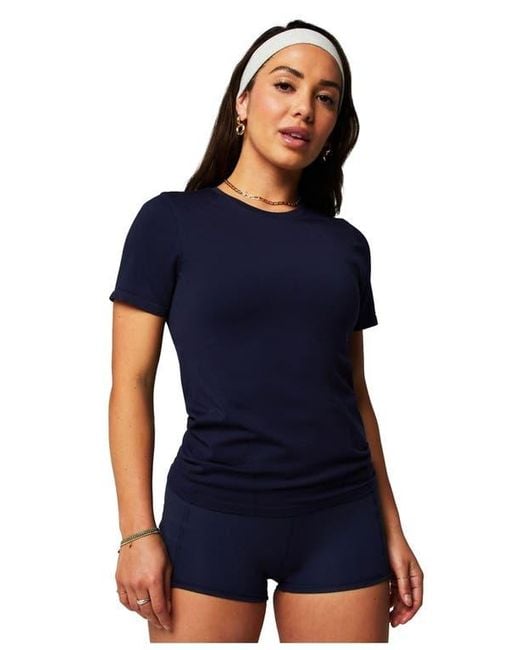 Fabletics Blue Feather Tech+ Short-Sleeve Top