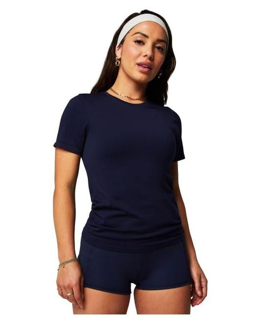 Fabletics Blue Feather Tech+ Short-Sleeve Top
